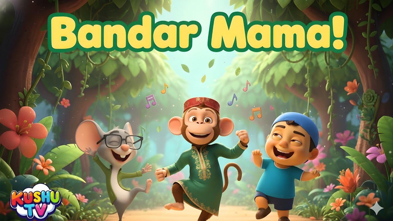 Bandar Mama 🐒 Hindi Nursery Rhyme | Tinku Aur Monty | Kushu TV Kids
