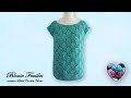 Blouse feuilles Crochet Relief "Lidia Crochet Tricot"