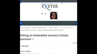 SHORTANSWER Cloze Quiz Moodle