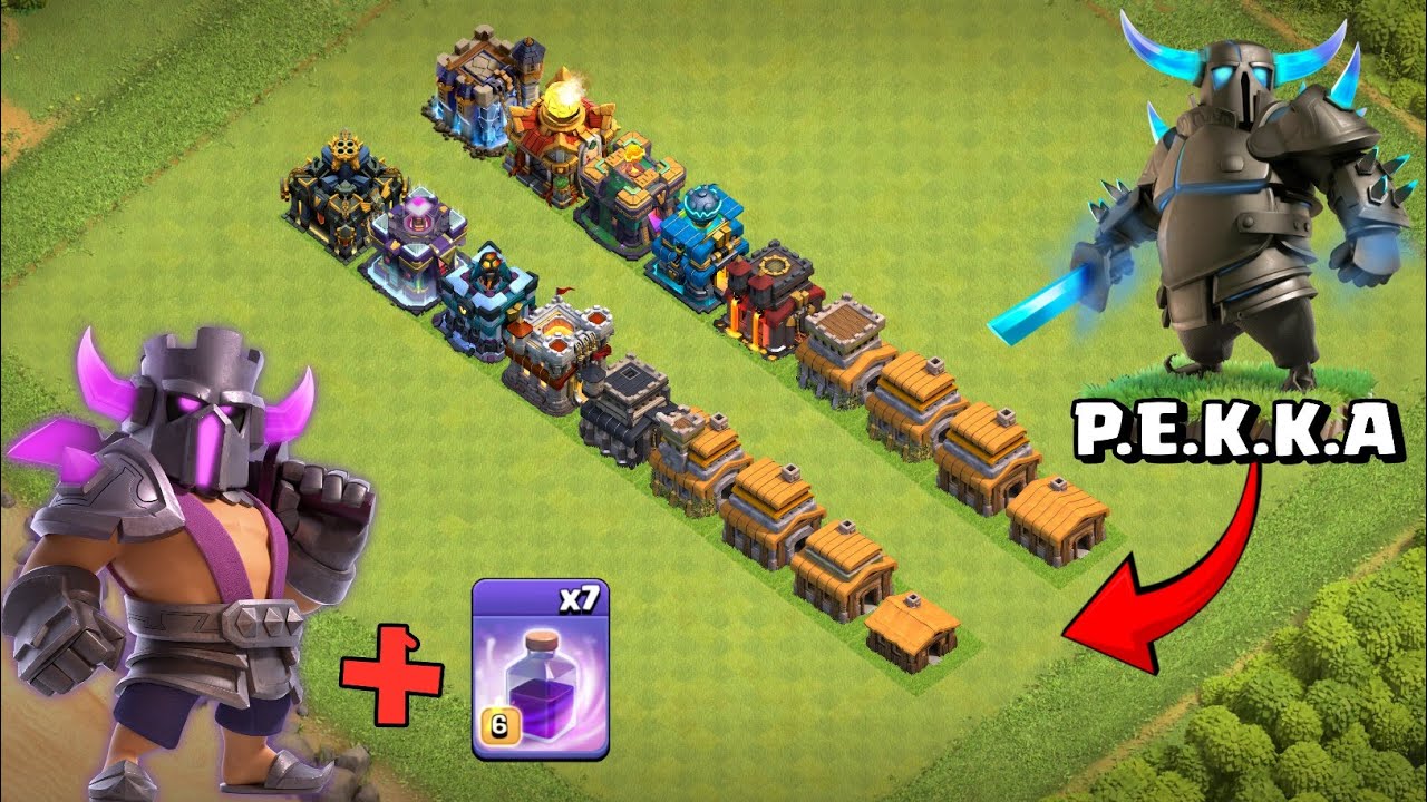 P.E.K.K.A VS Every Max Town Hall | P.E.K.K.A King - Clash of Clans