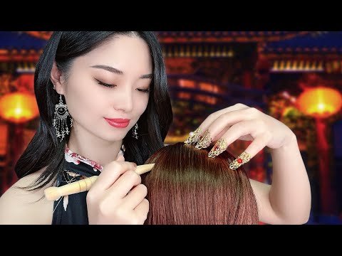 [ASMR] Chinese Acupoint Scalp Massage and Herbal Treatment