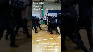 Skirmisher's objective vs the shield wall's objective in unit combat. screenshot 5