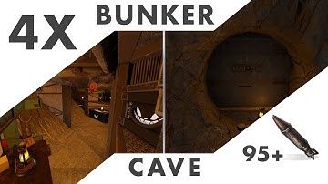 TUNNEL - Cosy 4X BUNKER CAVE Base for Small Caves - RUST 2024