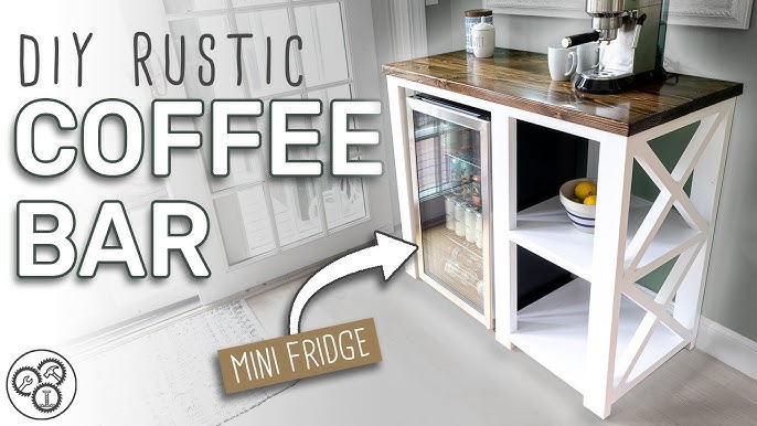 Rustic Mini Fridge Table/ Coffee Bar 