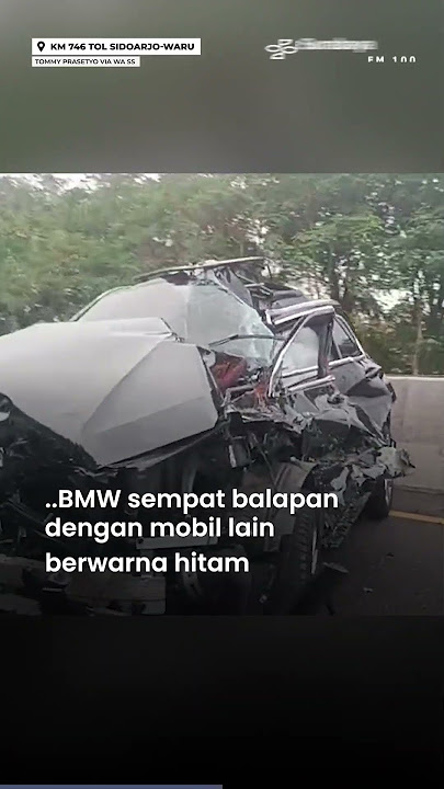 Kecelakaan di Tol Waru, BMW dan Mobil Merah Ringsek