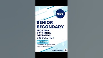 NIOS DATA ENTRY OPERATION 336 SOLVED TMA SESSION 2026 | NIOS #niostma #nios