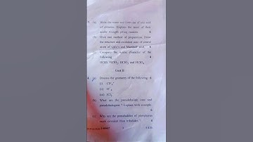 gju chemistry (chemistry of main group elements -2) question paper 5th sem June -2024