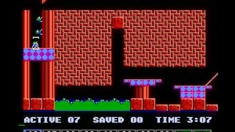 Lemmings (NES) tricky level 9 solution