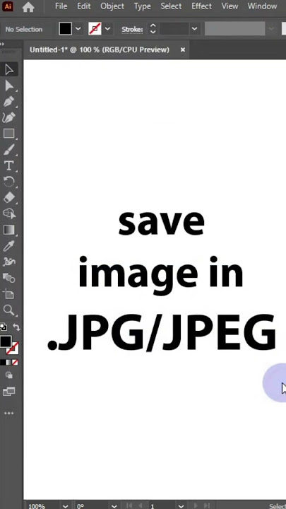 How to save an image in JPG/JPEG | illustrator shorts