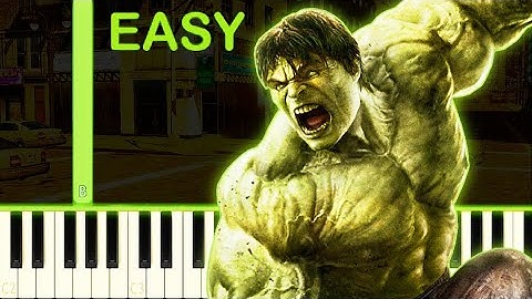 THE INCREDIBLE HULK GAME THEME - EASY Piano Tutorial