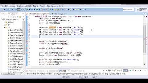 JavaFX Checkboxes Example