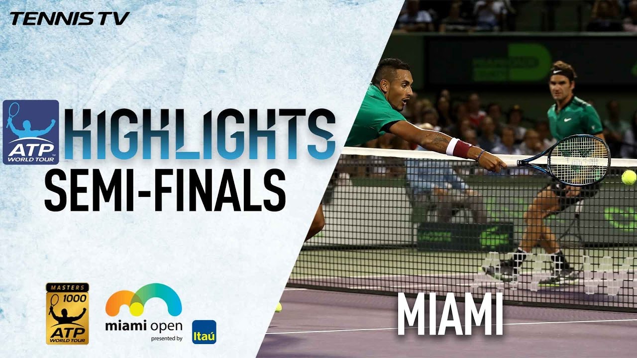 Highlights Federer Wins Epic Over Kyrgios, Nadal Tops Fognini in Miami SFs 