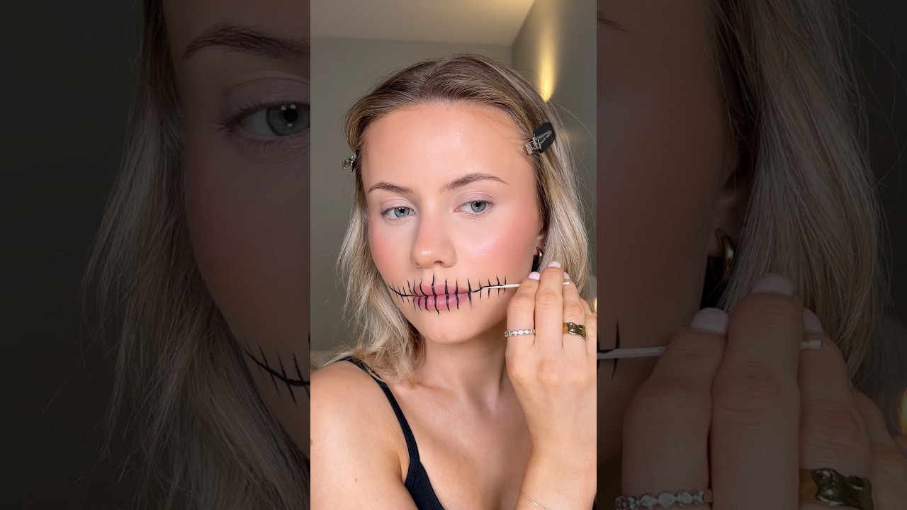 foolproof halloween makeup hack 💀 #skullmakeup #halloween #halloweenmakeup