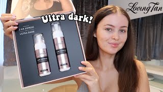 FIRST IMPRESSIONS OF LOVING TAN'S NEW PRODUCT | 2 HOUR EXPRESS TAN IN ULTRA DARK | *discount code*