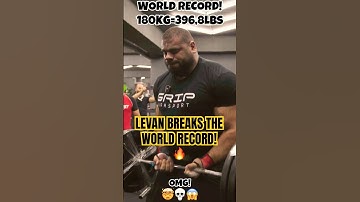 Levan Saginashvili Bicep Curls 180kg (396.8lbs) & Breaks the World Record!☠️#levansaginashvili #fyp