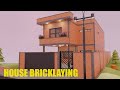 Concrete house construction process with foundation step by step  3d modeling