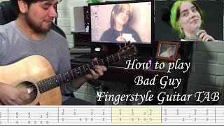 Como tocar \/ How to play - Bad Guy - Billie Eilish - Fingerstyle Guitar TAB