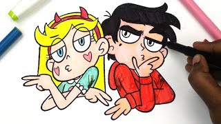 Star Vs the Forces of Evil colouring book pages Star Butterfly Marco Diaz colouring page Kids Art