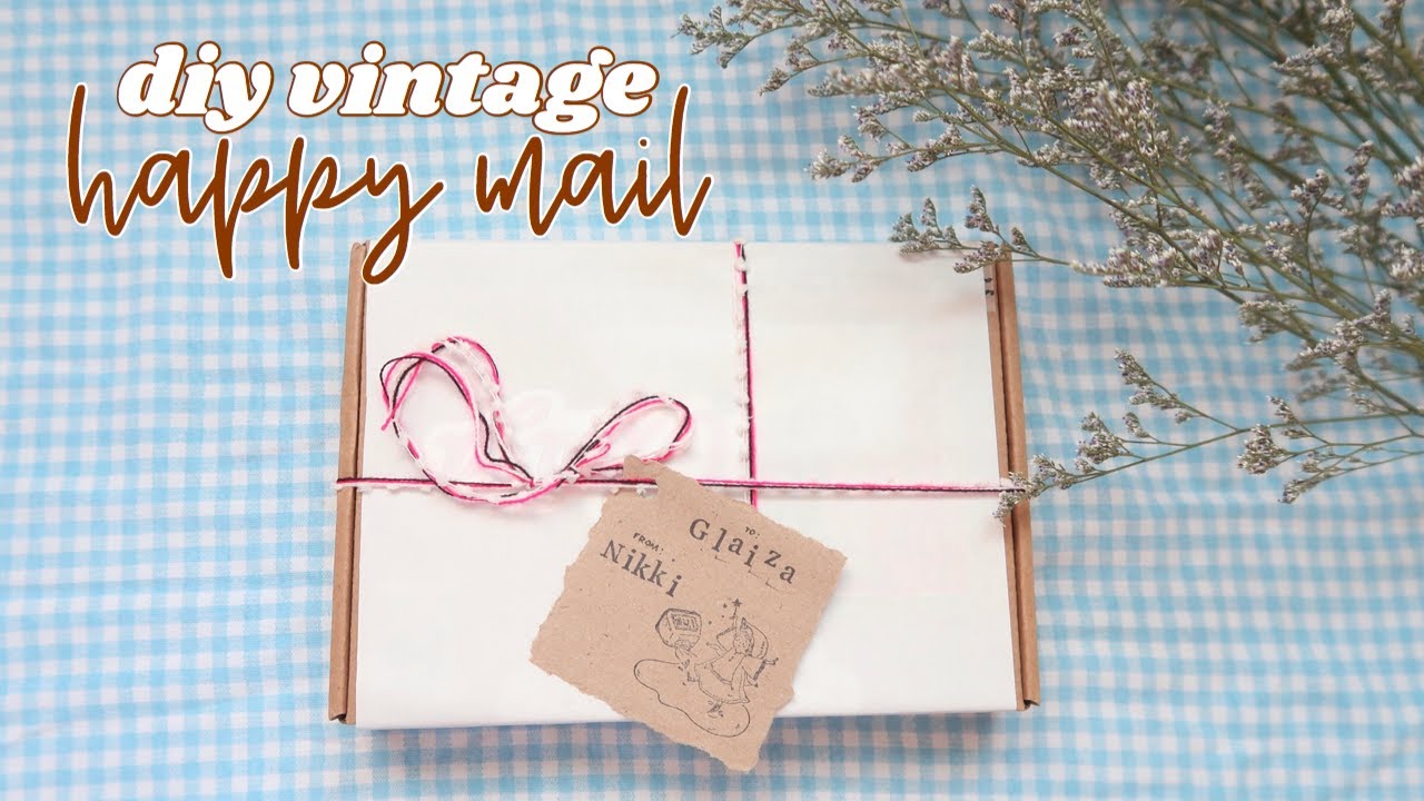 ASMR -- unboxing DIY Vintage Happy Mail | handcrafted papers + bookmarks + DIY memo pads 🔖🥀