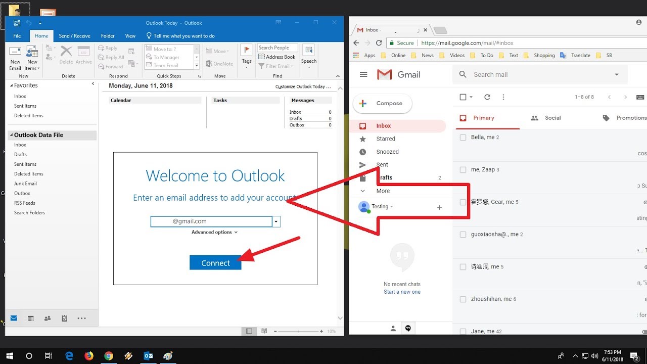 How To Connect Use Gmail In Microsoft Outlook Easy YouTube
