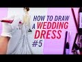 HOW TO DRAW A WEDDING DRESS (Back View)  #5 | Fashion Drawing