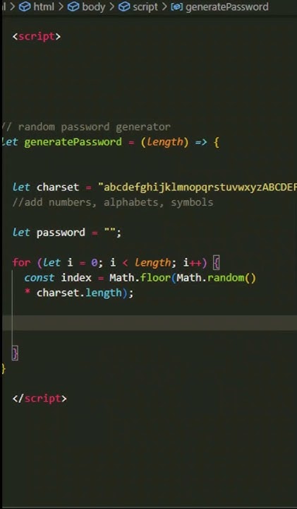 JavaScript generate passwords #javascript #javascriptbeginner - YouTube