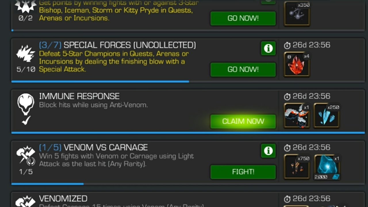 New MCOC solo objective (IMMUNE RESPONSE)