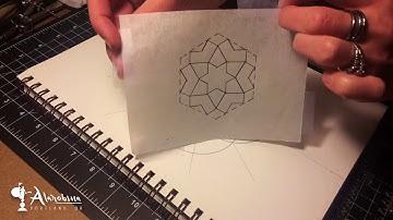 How to Trace and Transfer Geometric Patterns for Watercolor Painting Tutorial Time-lapse - Alarobina