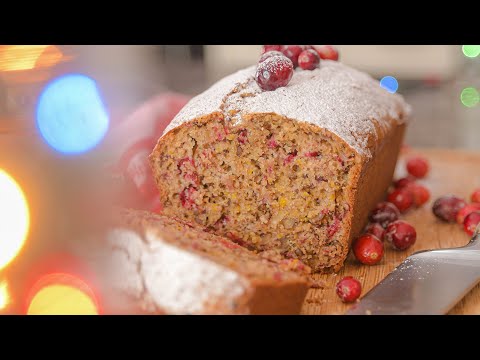 How to make CRANBERRY NUT BREAD for Christmas  cranberry cake  ASMR cooking