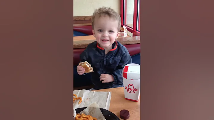 2 year old William lovin his Arby's