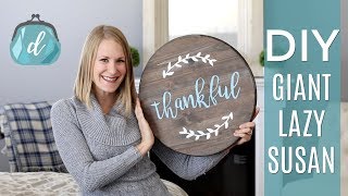 Hey, guys! In this video I show you how to make a giant, 18 inch lazy susan for under $20 in farmhouse style. This is such an easy 