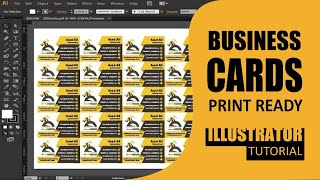 Business Card Print Ready on 12x18 Sheet | Illustrator Tutorial screenshot 2