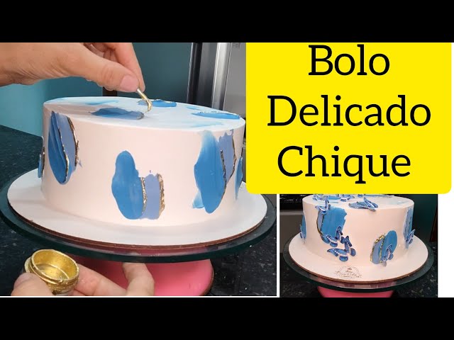 Bolo tema Feminino Espatulado simples Cascata de Rosetas e Borboletas -  Bico 1M - Karine Cakes 