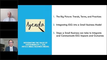 Webinar Series 1 of 3: Integrating Sustainability into your Small Business using the ESG Model
