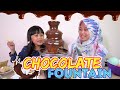 Chocolate fountain challenge || Azka dan Mecca