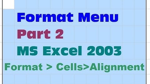 17- How to Use The Format Menu In Ms Excel 2003 - in Urdu/Hindi - Part 2- Lunar Computer College