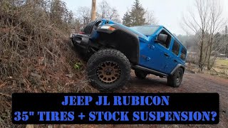 Jeep JL Rubicon: 35x12.5R17 Tires on NO LIFT, STOCK Suspension 2022 Jeep Wrangler Rubicon 4x4 by Death Toll Racing 1,065 views 4 months ago 15 minutes