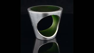 Handmade Sterling Silver Green Resin Cone Ring