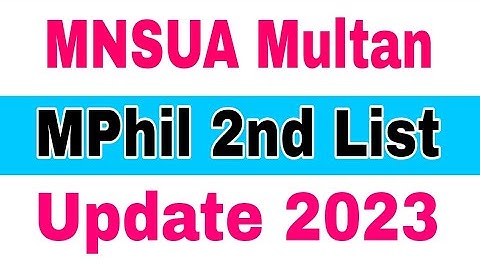 Nawaz Sharif Uni Of Agriculture Multan MPhil 2nd Merit List Announced 2023|Smart Admissions