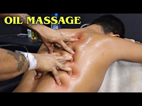 Deep Tissue Oil Massage | Head & Upper Body Massage | Neck Cracking | ASMR