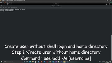 How to create user without shell login and home directory