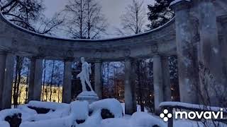 Вечерние пейзажи Павловского парка зимой