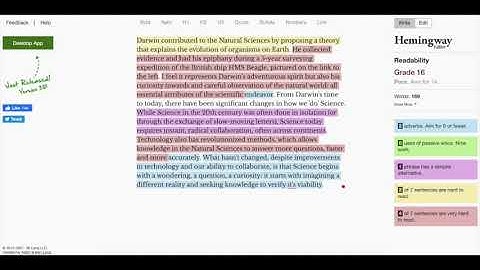 Using HemingwayApp.com to improve clarity of writing
