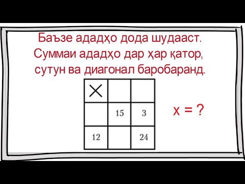 Video: Matematikada Sehrli Kvadratlarni Qanday Hal Qilish Kerak