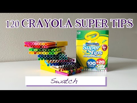 CRAYOLA SUPERTIPS 100, unboxing and swatches