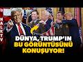 TÖRENE DAMGA VURAN GÖRÜNTÜ! Trump dakikalarca uğraştı madalyayı takamadı! Askeri resmen boğazladı!