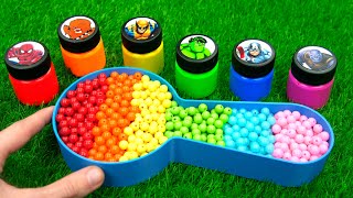 Mixing All My Balls l How To Make Rainbow Glitter Hand Bathtub Glossy Slime Satisfying ASMR