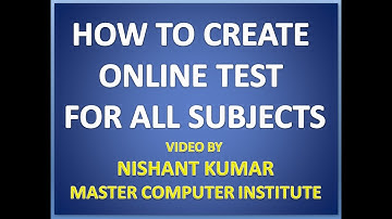 How to create online test for all subject