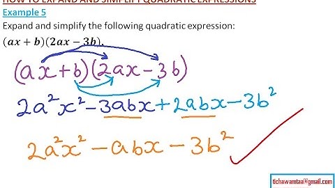 EXPANDING QUADRATIC EXPRESSION  FORM 2 ex 5