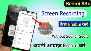 How to Enable Screen Record in Redmi A3X | Redmi A3X 5g Screen Record With Audio |  Redmi A3X Screen